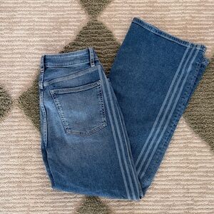 Warp + Weft Blue Wide-Leg Jeans with Tonal Side Stripes